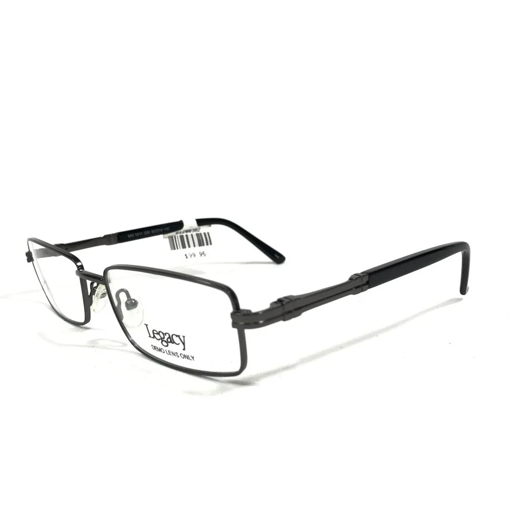 Legacy MM 1011 Eyeglasses Frames Black Gray Rectangular Full Rim 55-18-145